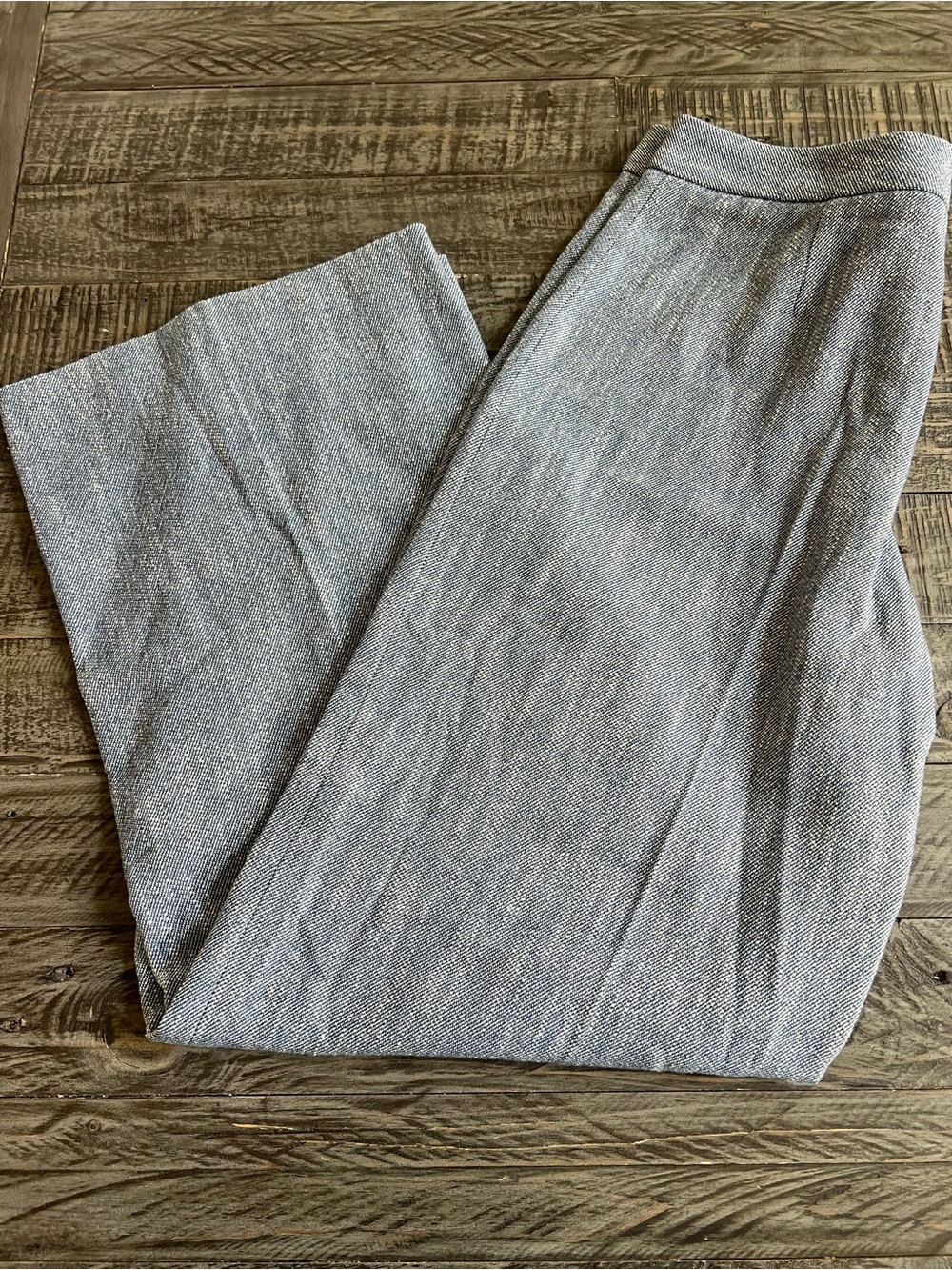 Zara size Large denim look Wide-Leg Pants in Heather denim looking blue GUC L